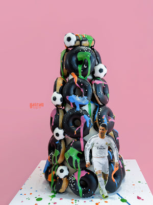Football Theme Donut Tower