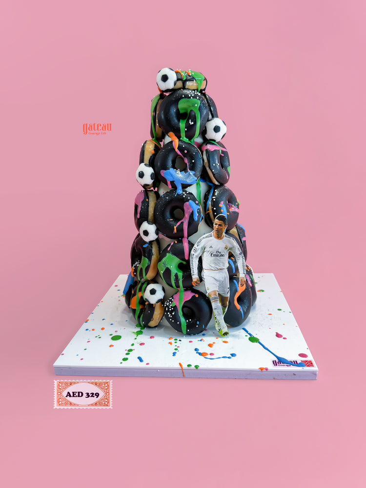 Football Theme Donut Tower