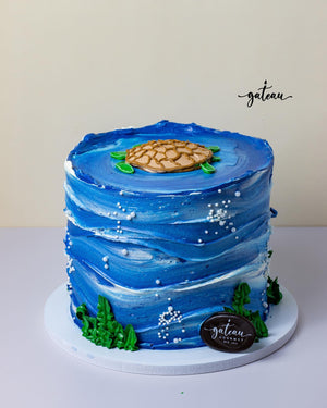 Turtle Under the Ocean Cake