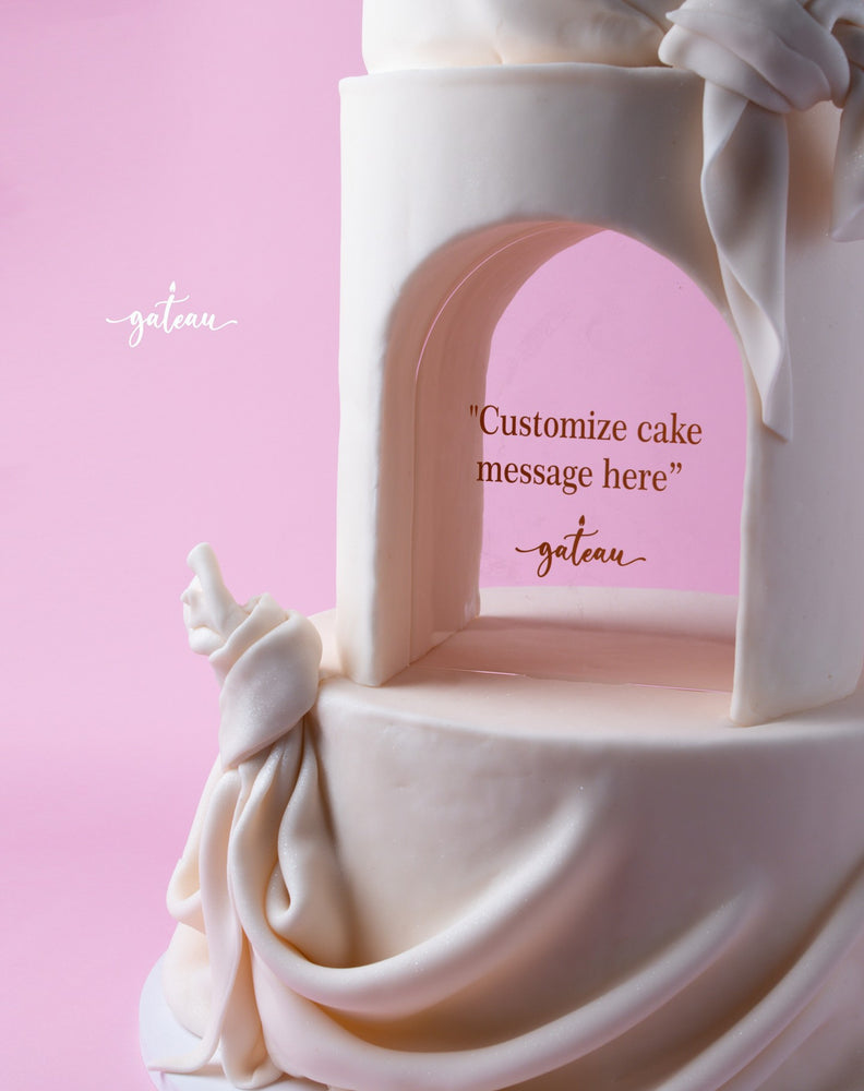 Draped arch cake