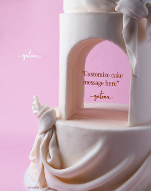 Draped arch cake
