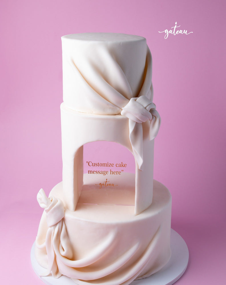 Draped arch cake
