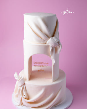 Draped arch cake
