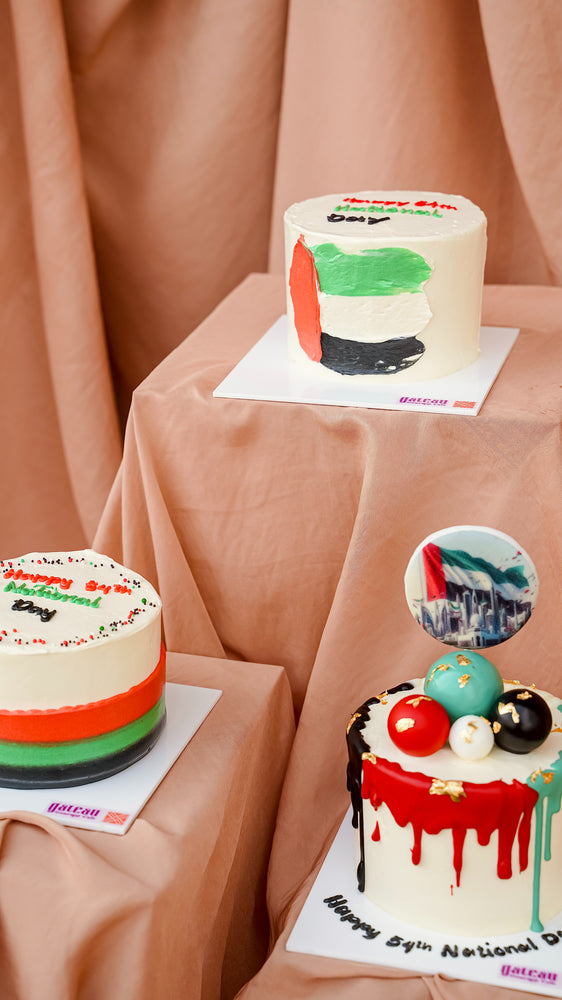Assorted National Day mini cakes from Gateau Gourmet Cafe decorated with festive designs