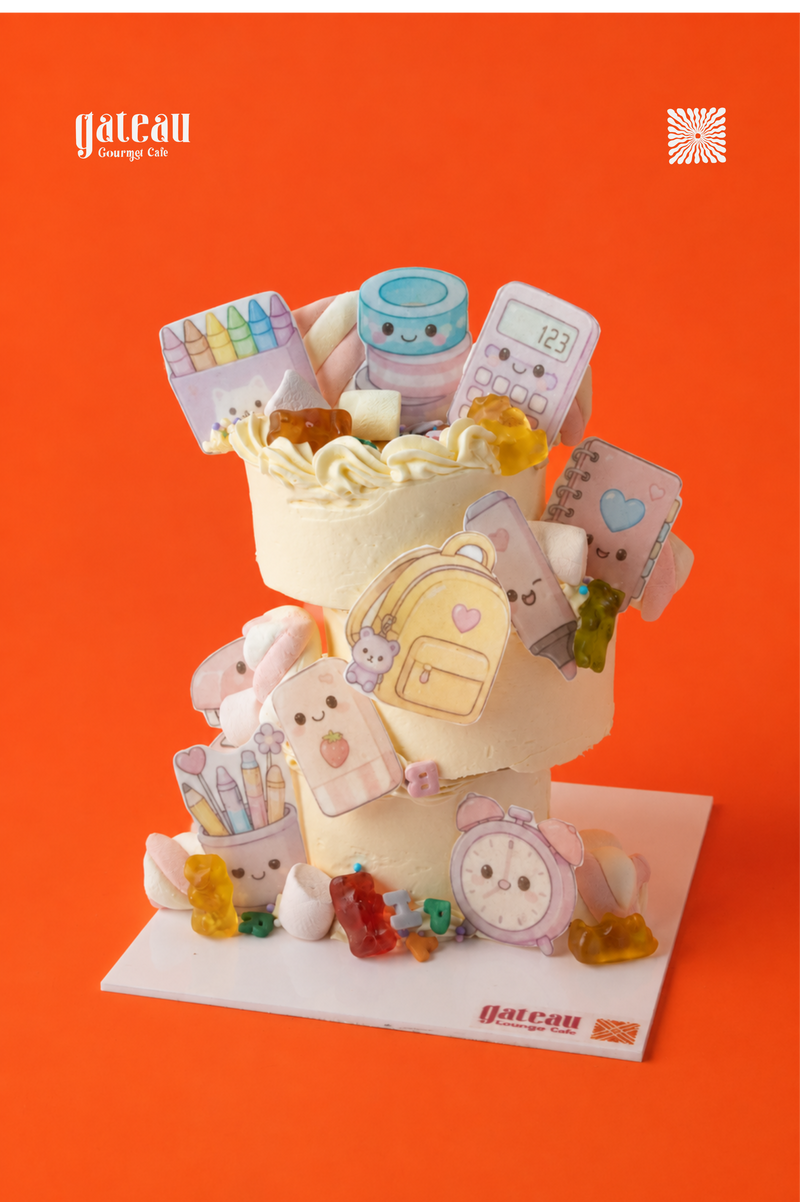 Sweet Study 3-Tier Nano Cake — handcrafted by Gateau Gourmet in Abu Dhabi
