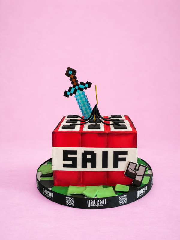 Pixel game TNT Cake — handcrafted by Gateau Gourmet in Abu Dhabi