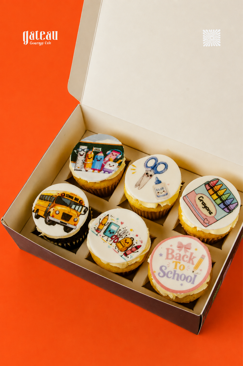 Back to School Cupcake Box — handcrafted by Gateau Gourmet in Abu Dhabi