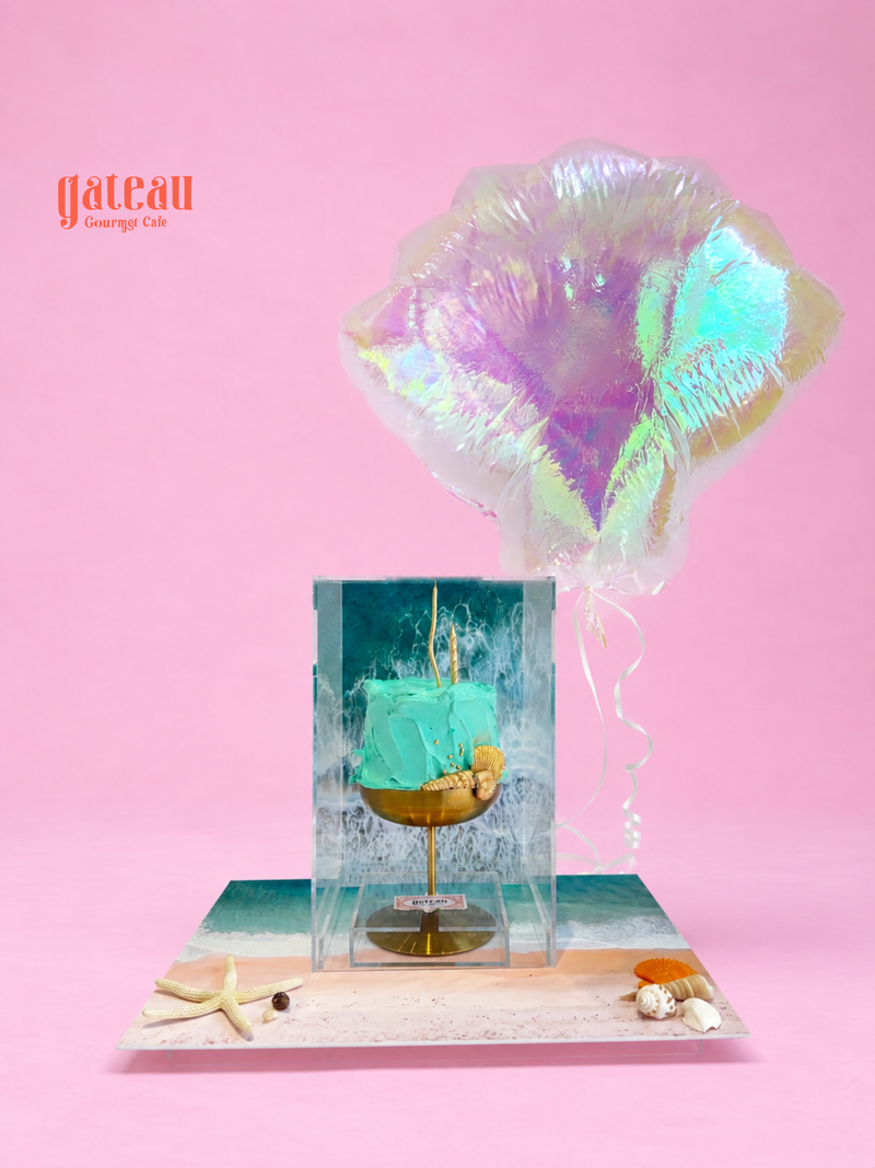 Aqua-Holic Dessert Cake with Acrylic Set — handcrafted by Gateau Gourmet in Abu Dhabi