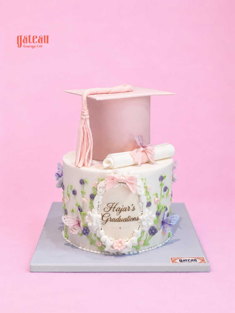 Pastel Pink Graduation Cup — handcrafted by Gateau Gourmet in Abu Dhabi