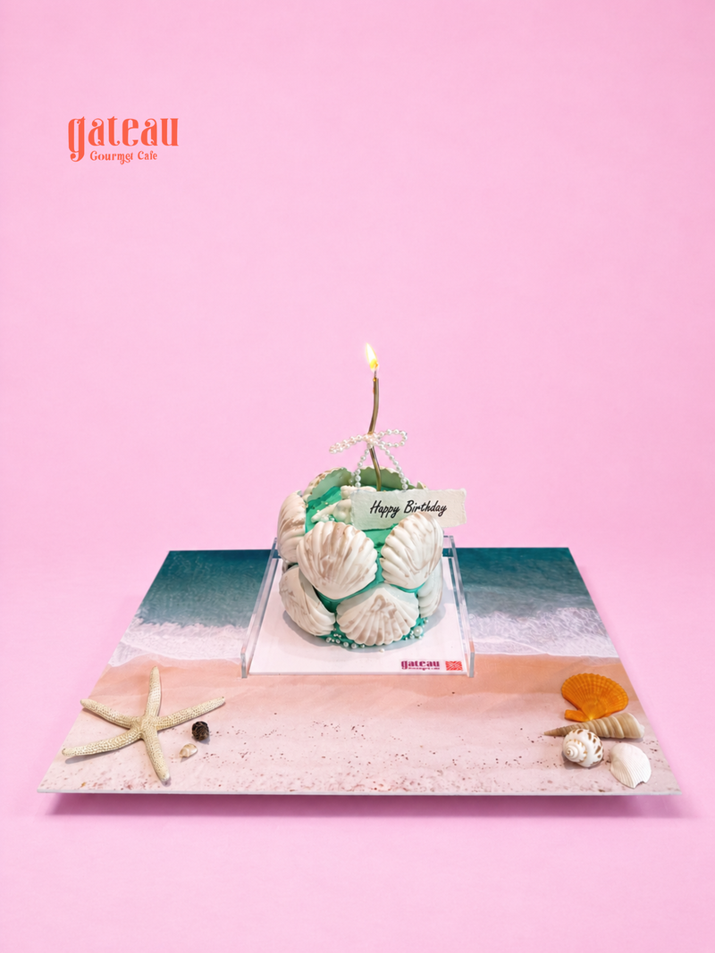 Clam & Pearl Cake with Acrylic — handcrafted by Gateau Gourmet in Abu Dhabi