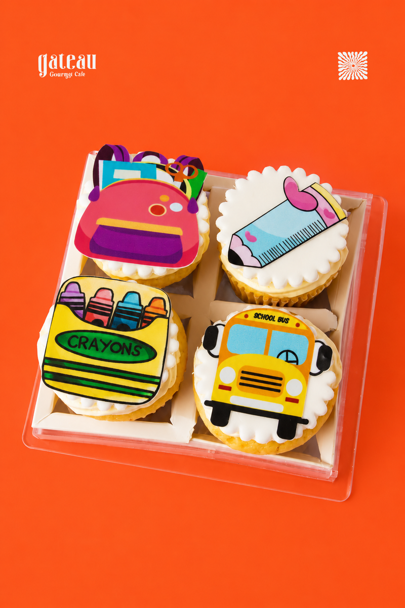 Back to School Cupcake Box — handcrafted by Gateau Gourmet in Abu Dhabi