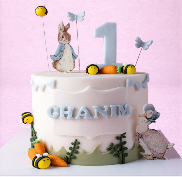 Storybook rabbit with storybook rabbit Puddle Duck Cake — handcrafted by Gateau Gourmet in Abu Dhabi