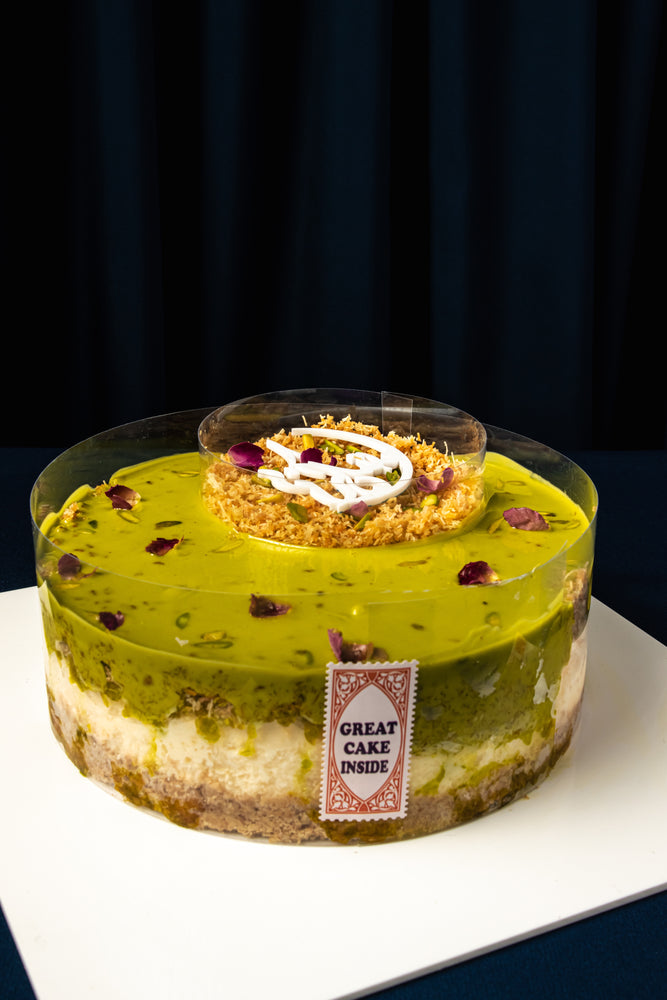 Pistachio With Kunafa Cheese Cake