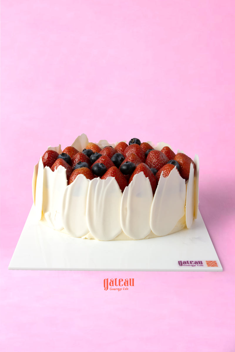 Oval Shape Strawberry Cake — handcrafted by Gateau Gourmet in Abu Dhabi