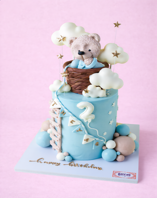 Cutesy Baby Bear Birthday Cake — handcrafted by Gateau Gourmet in Abu Dhabi