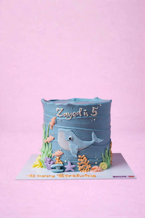 Deep Ocean & Whale Cake — handcrafted by Gateau Gourmet in Abu Dhabi
