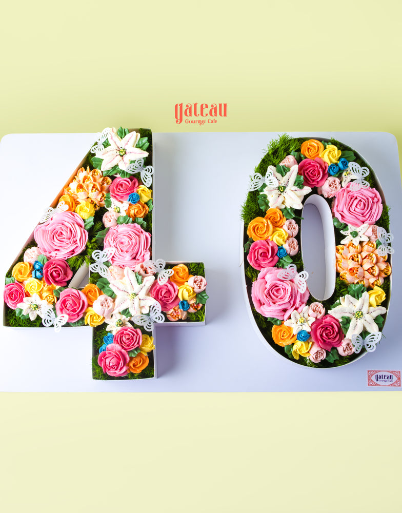 Vivid Flowers Cupcakes in Number Shape