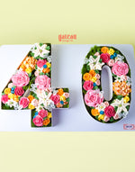 Vivid Flowers Cupcakes in Number Shape