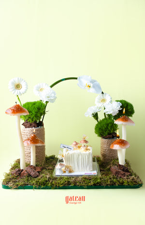 Woodsy Mushroom Cake with Arrangement