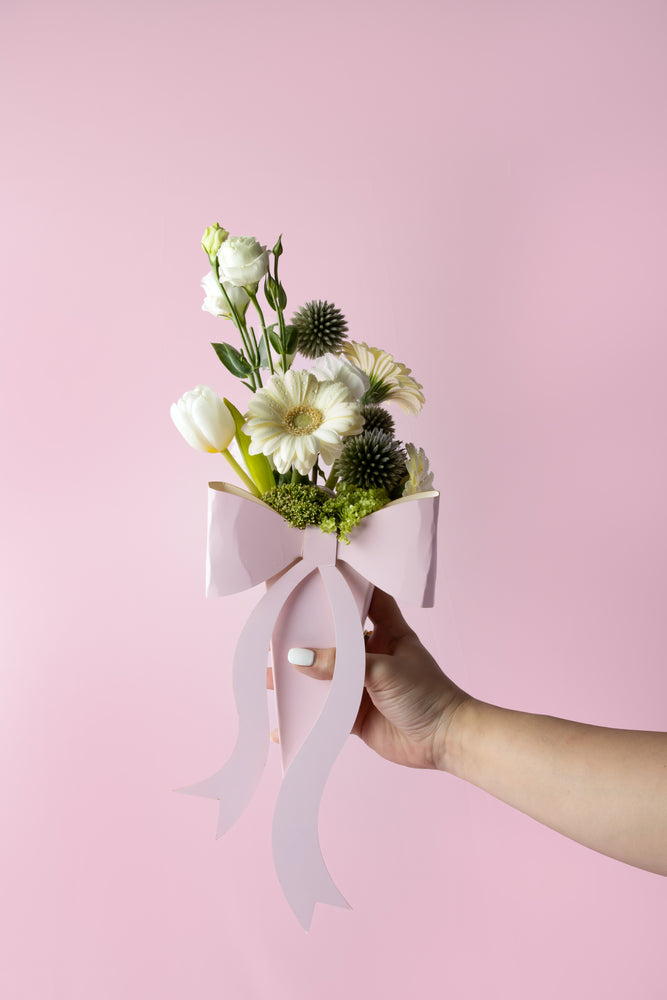 Pink Bow Flower Gift
