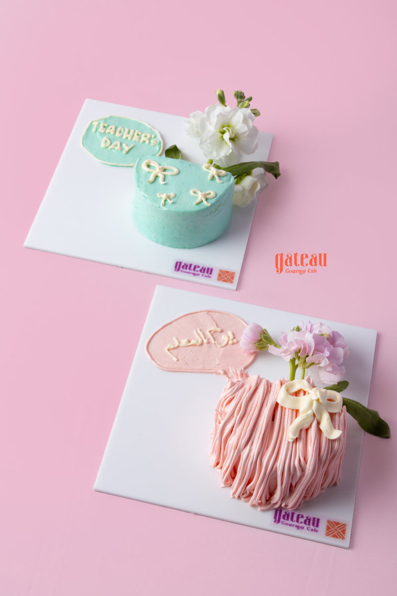 Mono Gibbous Flower Cake — handcrafted by Gateau Gourmet in Abu Dhabi