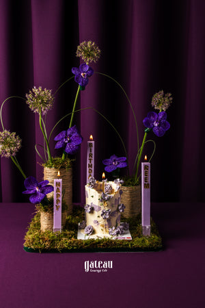 Purple Candlelight Garden Arrangement