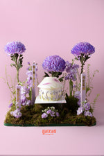 Purple Arrangement W/ Lamp Cake