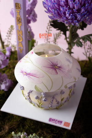 Purple Arrangement W/ Lamp Cake