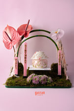 Pink Arrangement W/ Lamp Cake