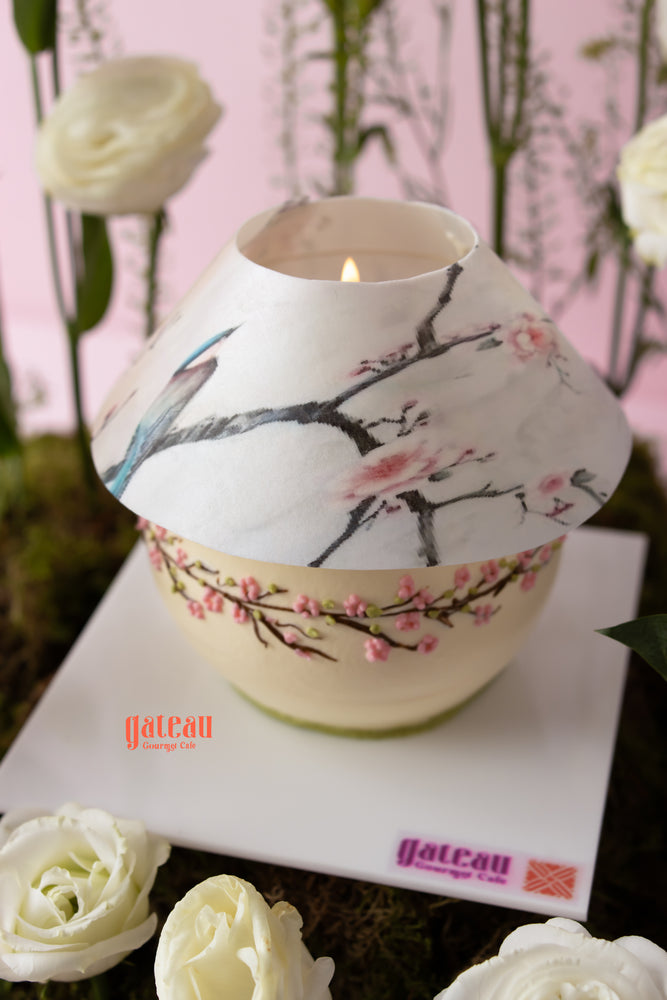 White Arrangement W/ Lamp Cake