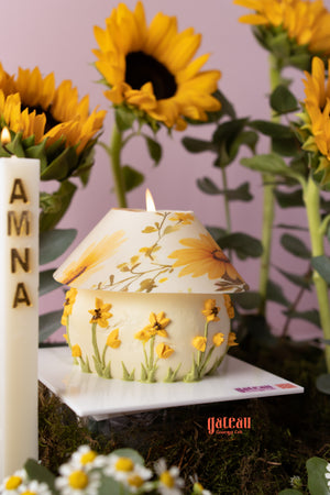 Sunflowers Arrangement W/ Lamp Cake