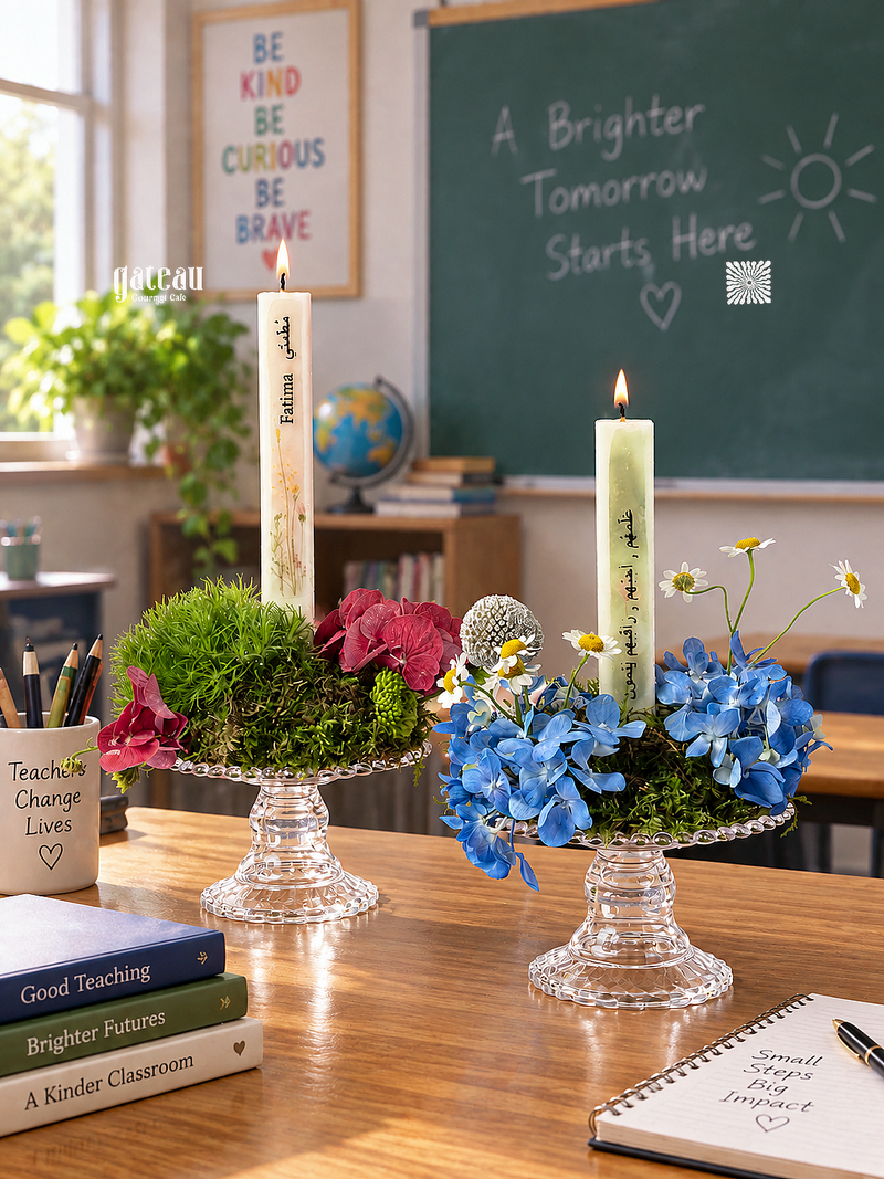 Teacher’s Day Floral Candle Arrangement
