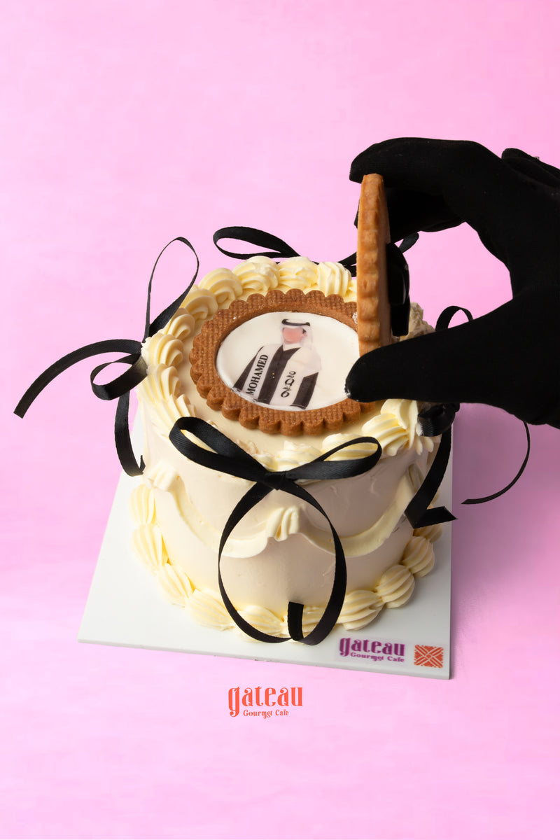 Graduation Cake for Him — handcrafted by Gateau Gourmet in Abu Dhabi