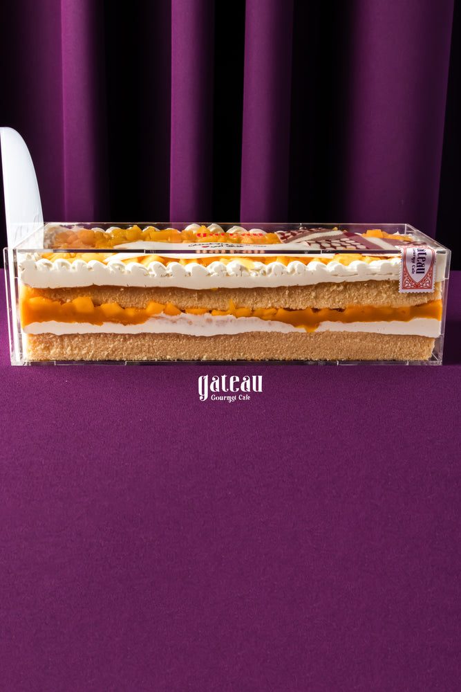 Gateau Gourmet Cafe layered fruit cake in clear box for Father's Day cake delivery