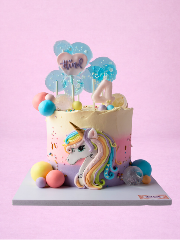 Whimsical Unicorn Birthday Cake — handcrafted by Gateau Gourmet in Abu Dhabi