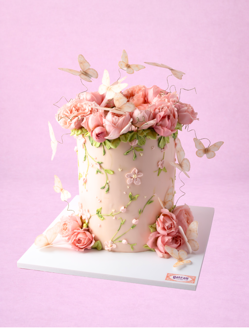 Butterfly Blossom Cake — handcrafted by Gateau Gourmet in Abu Dhabi