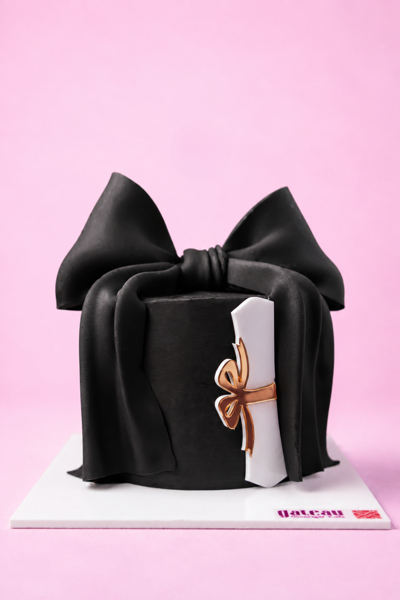 Black Bow with Diploma — handcrafted by Gateau Gourmet in Abu Dhabi