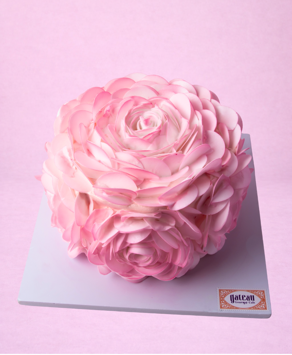 Blush Pink Rose Cake — handcrafted by Gateau Gourmet in Abu Dhabi