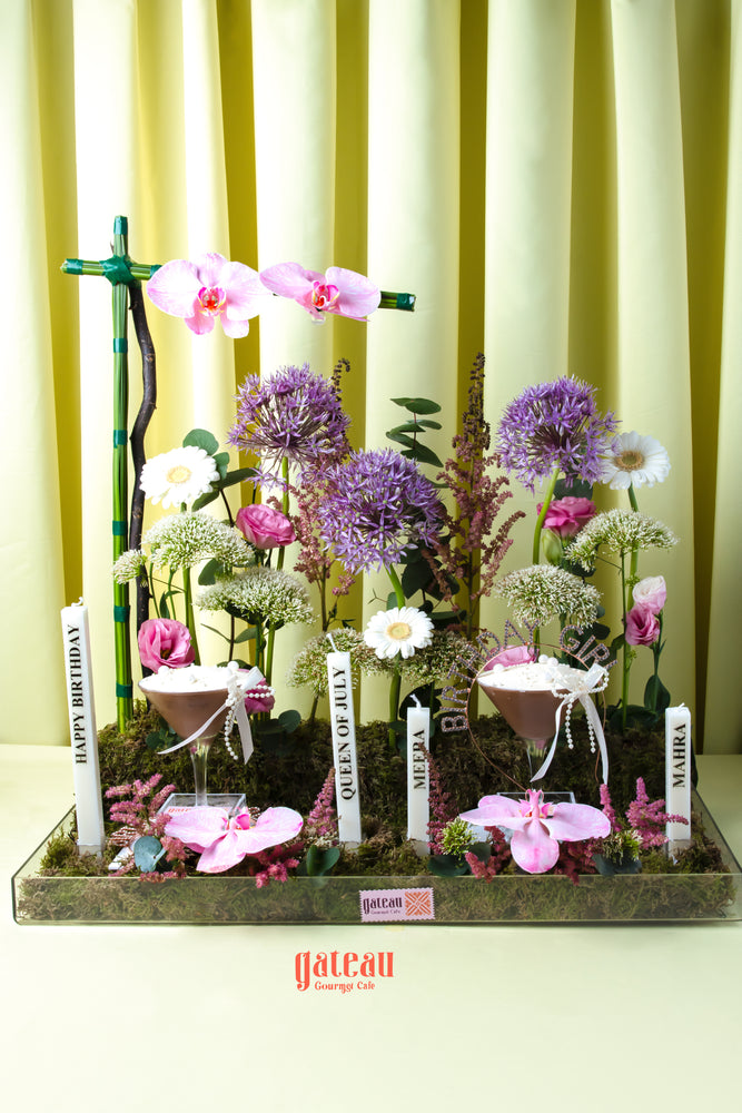 Floral birthday cake design featuring vibrant flowers and elegant decorations for a special celebration