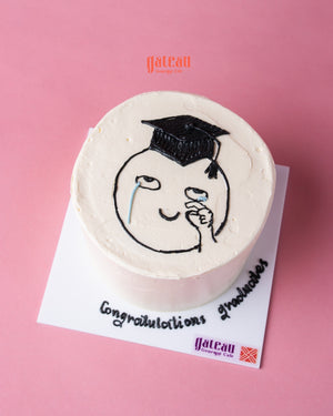 Teary Eye Graduate Cake Design from Gateau Gourmet Cafe featuring a smiling graduate with a cap