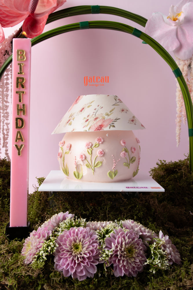 Beautiful anthurium flower cake arrangement for birthdays by Gateau Gourmet Cafe with floral design