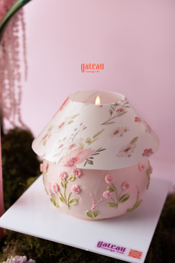 Beautiful anthurium flower cake arrangement from Gateau Gourmet Cafe with floral design and soft colors