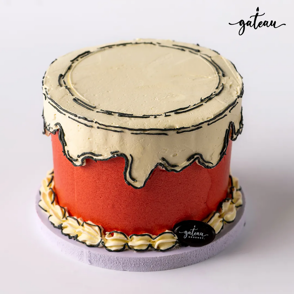 Delicious custom colored cakes with vibrant frosting and elegant decorations from Gateau Gourmet Cafe
