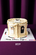Custom Father's Day cake from Gateau Gourmet Cafe with decorated portraits and cream frosting