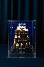 Chocolate cone desserts from Gateau Gourmet Cafe for Eid Mubarak dessert ideas, beautifully arranged in a display