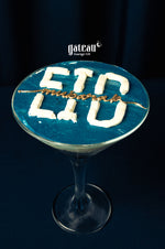 Eid Mubarak Goblet dessert from Gateau Gourmet Cafe with creamy topping and vibrant blue layer