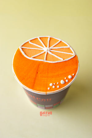 Fruit decorated cupcakes for parties with orange fruit design from Gateau Gourmet Cafe