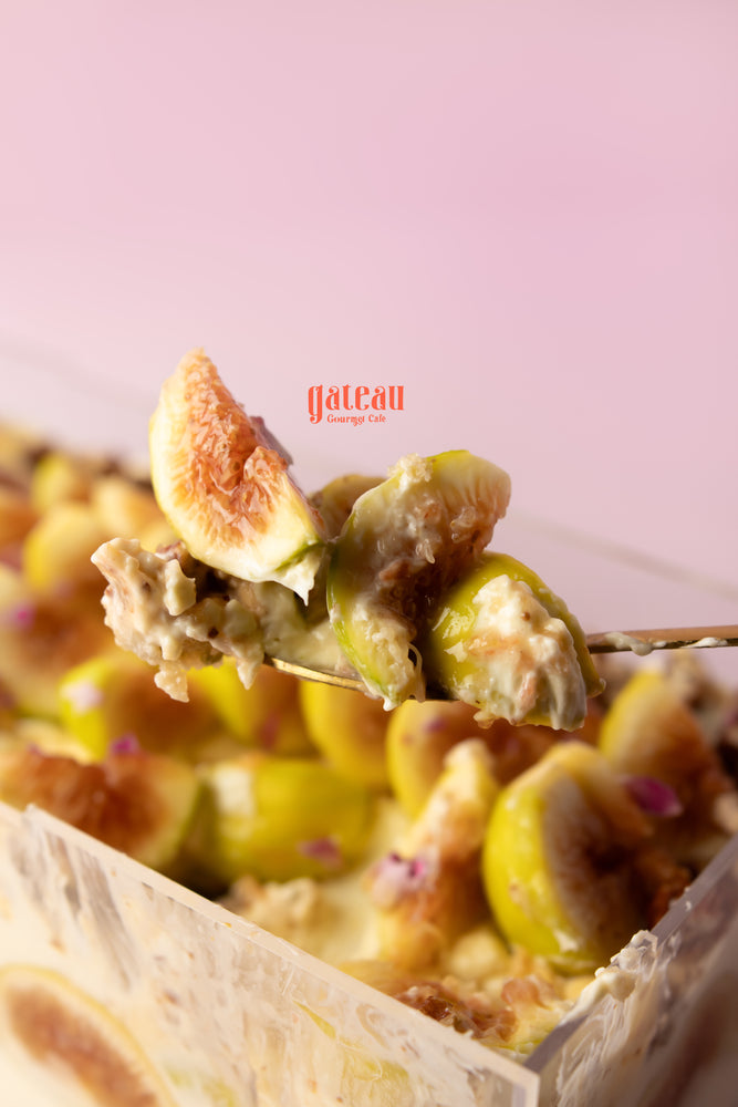 Delicious gourmet fig cake for special occasions featuring fresh figs and creamy toppings