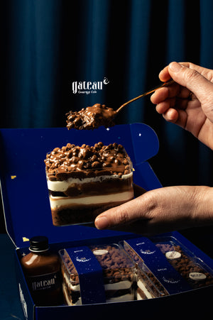 Delicious Krunchoco 4Treats cake from Gateau Gourmet Cafe layered with chocolate and crunchy toppings