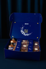 Krunchoco 4Treats gift box from Gateau Gourmet Cafe with chocolate treats and sauces